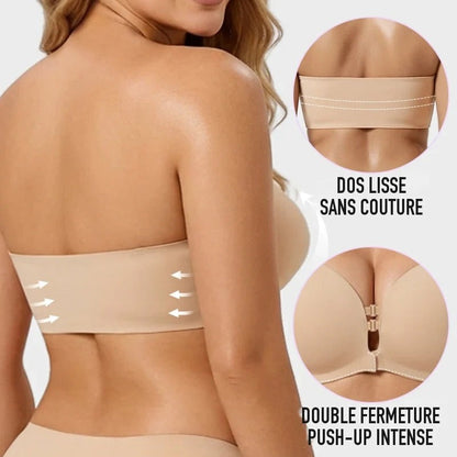 Dos lisse sans couture et double fermeture avant push-up
