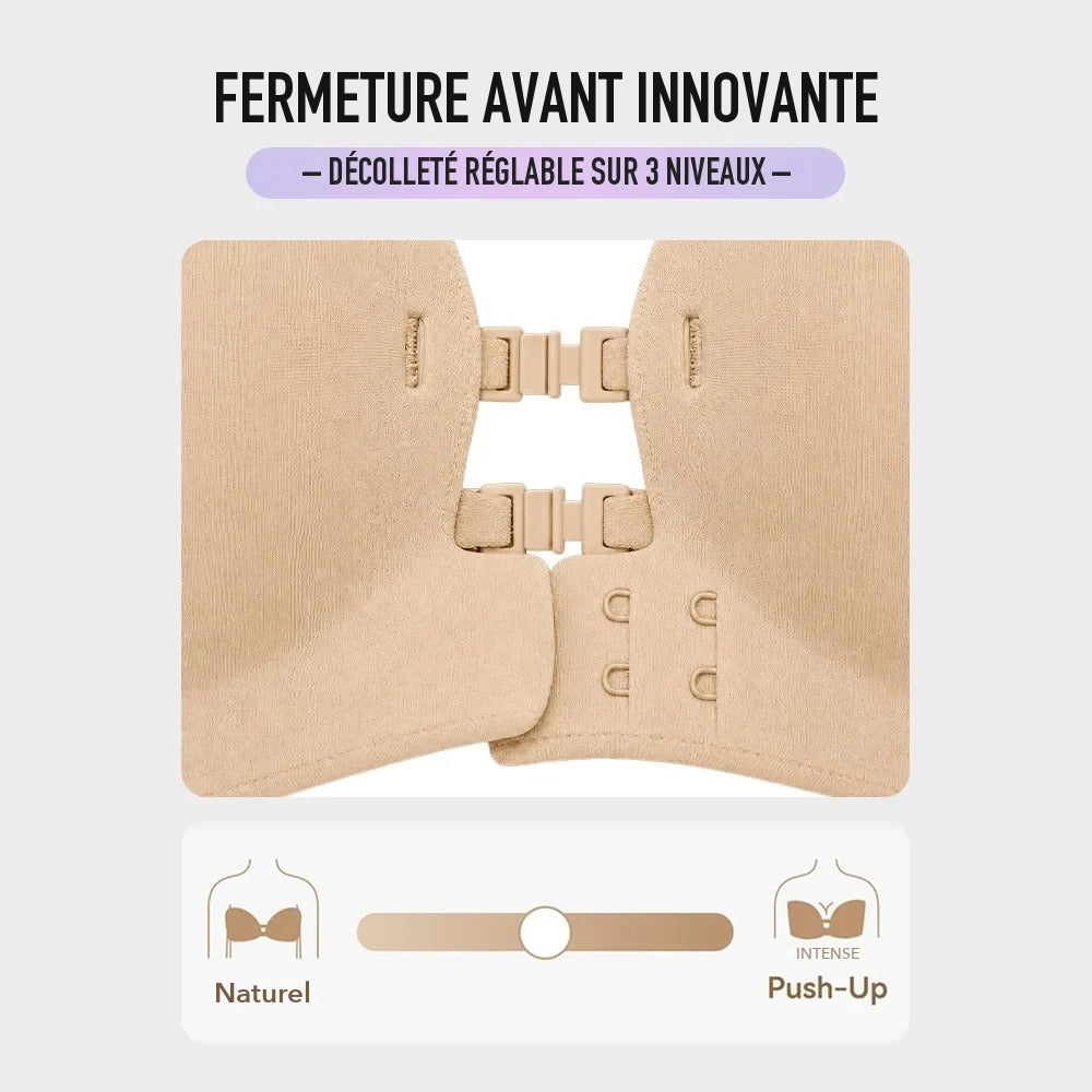 Fermeture avant innovante : décolleté réglable sur 3 niveaux