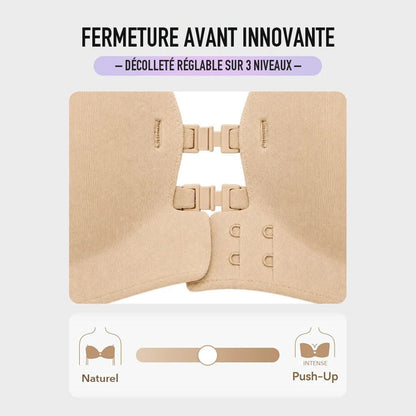 Fermeture avant innovante : décolleté réglable sur 3 niveaux